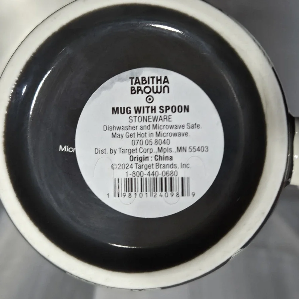 Tabitha Brown Floral Coffee/Tea Mug‎ With Spoon 16 oz New